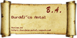 Burdács Antal névjegykártya